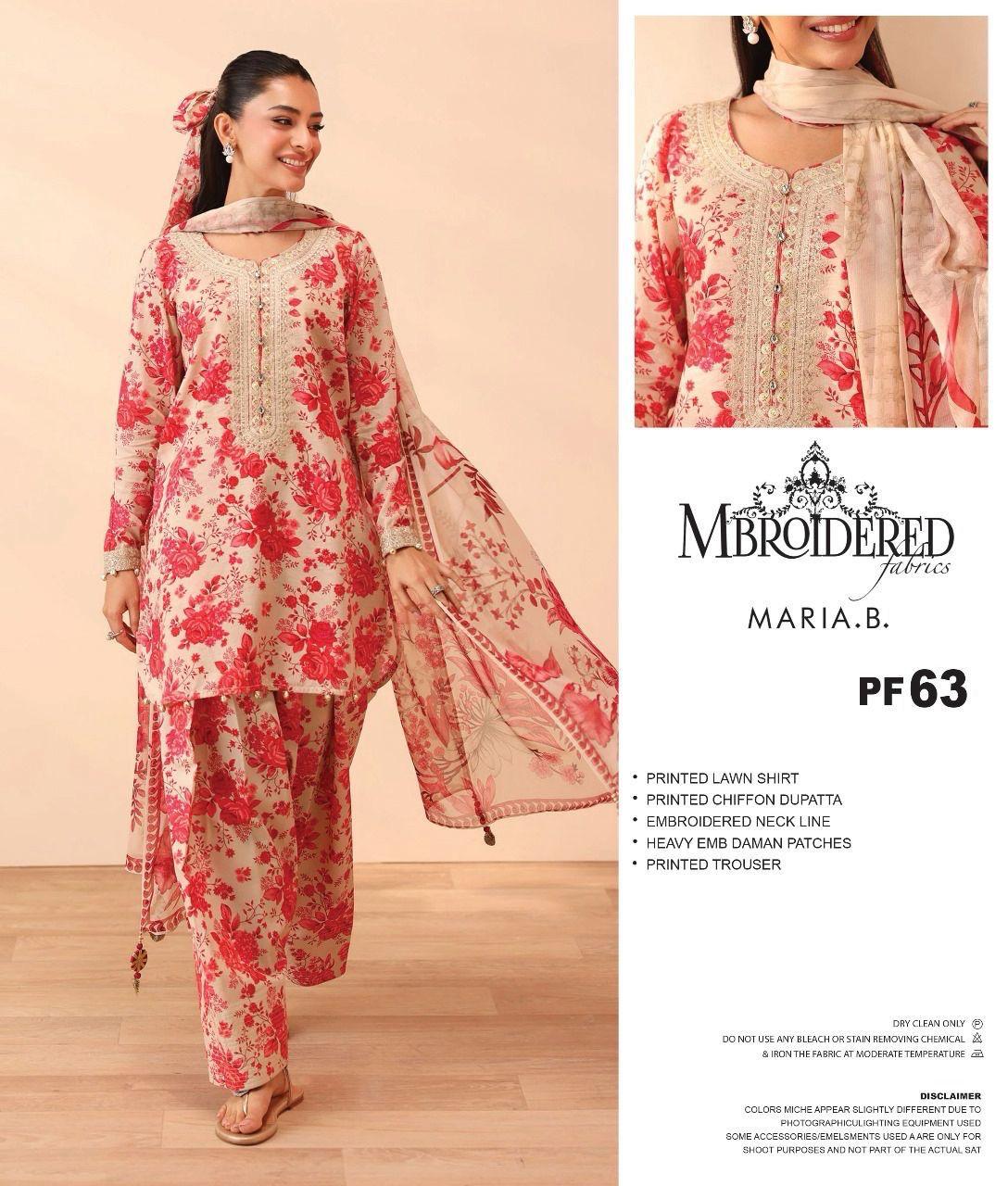 Maria B Luxury Embroidered Lawn Ladies Suit – Premium Quality