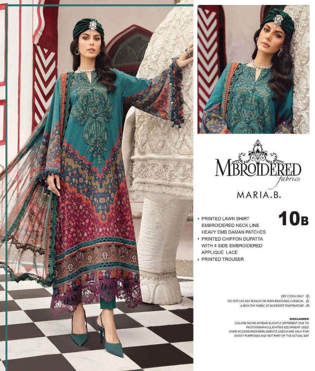 Maria B Elegant Embroidered Ladies Lawn Suit