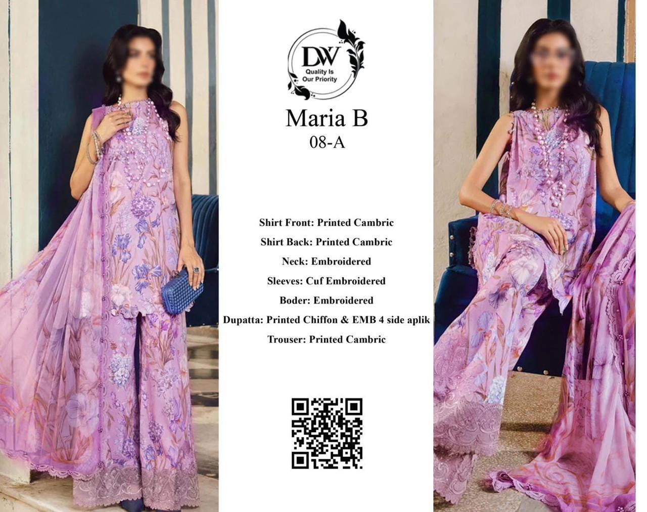 Maria B Elegant Embroidered Ladies Lawn Suit