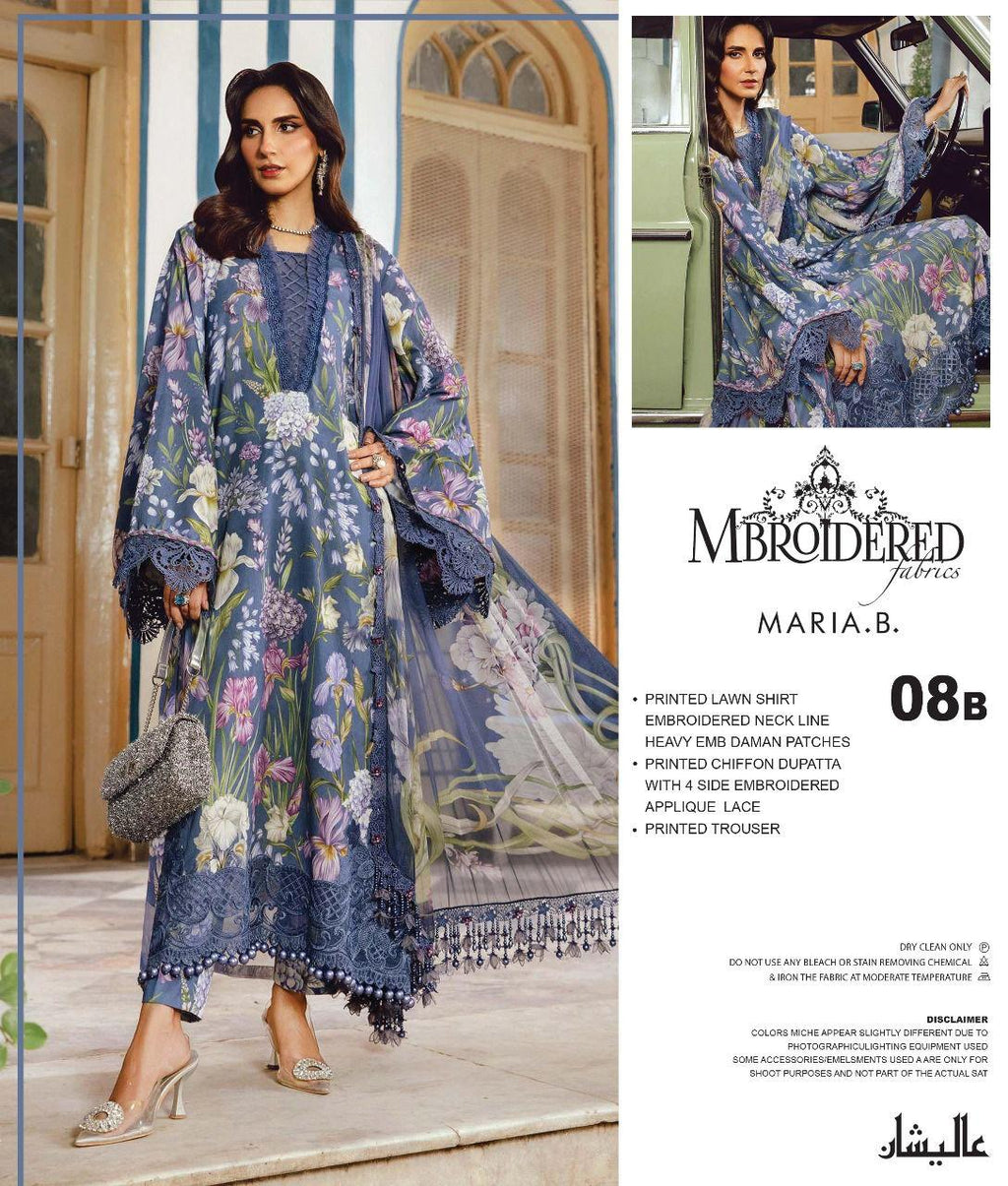 Maria B Elegant Embroidered Ladies Lawn Suit