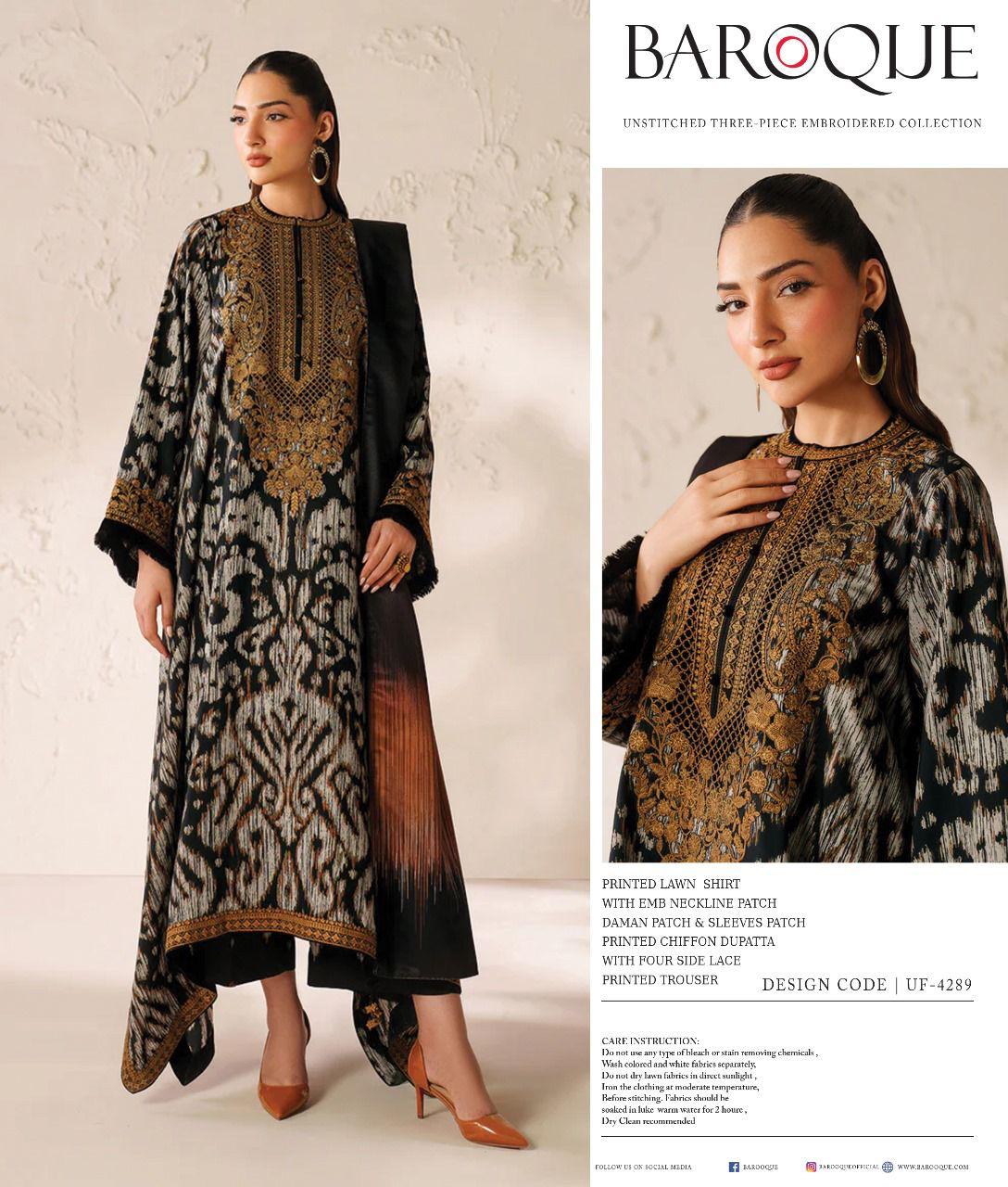 Baroque 3-Piece Lawn Suit – Premium Printed Collection