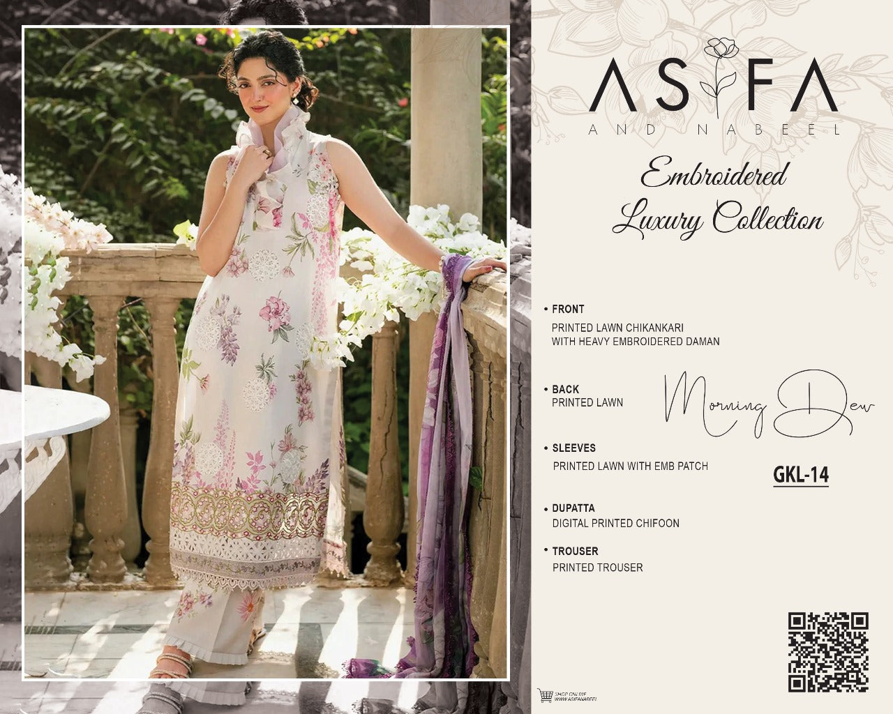 Asifa and Nabeel Embroidered Luxury Collection AN1